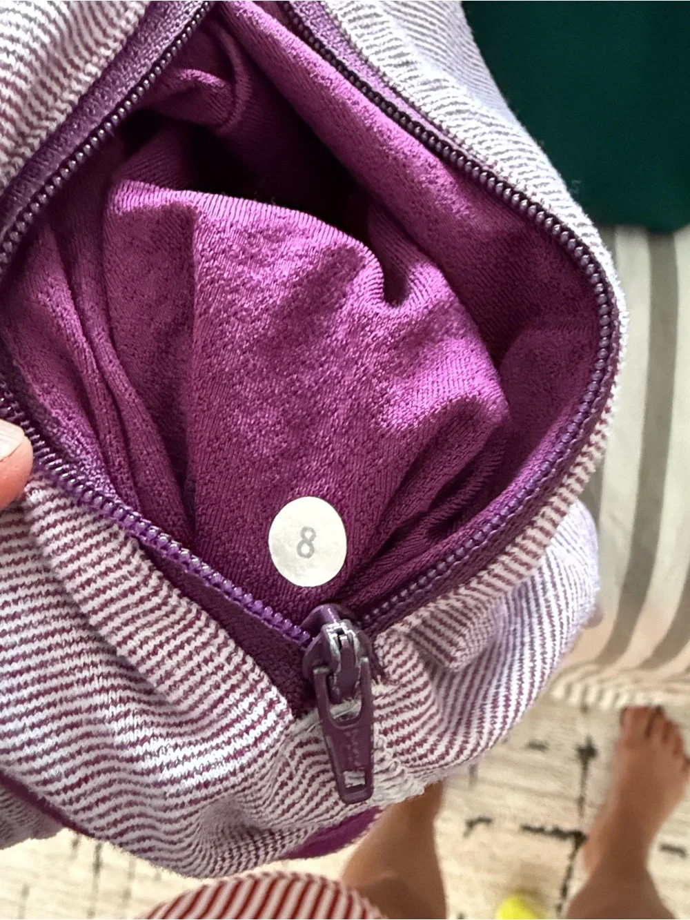 lululemon athletica Light Gray Zip Hoodie with Purple Logo